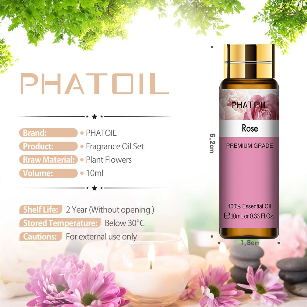 Set of 9 Essential Oils 10ml - Pure and Natural, Ideal for Diffusers, Candles, DIY Soaps and Skincare