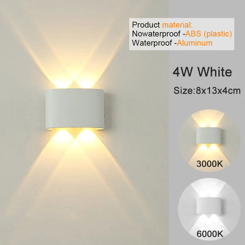 White LED Wall Light – Modern Up & Down Light for Indoor and Outdoor Use