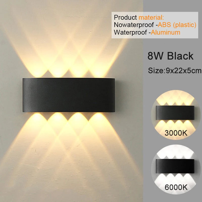 White LED Wall Light – Modern Up & Down Light for Indoor and Outdoor Use
