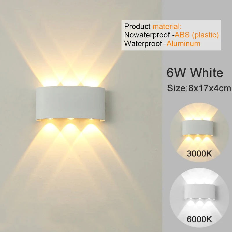 White LED Wall Light – Modern Up & Down Light for Indoor and Outdoor Use