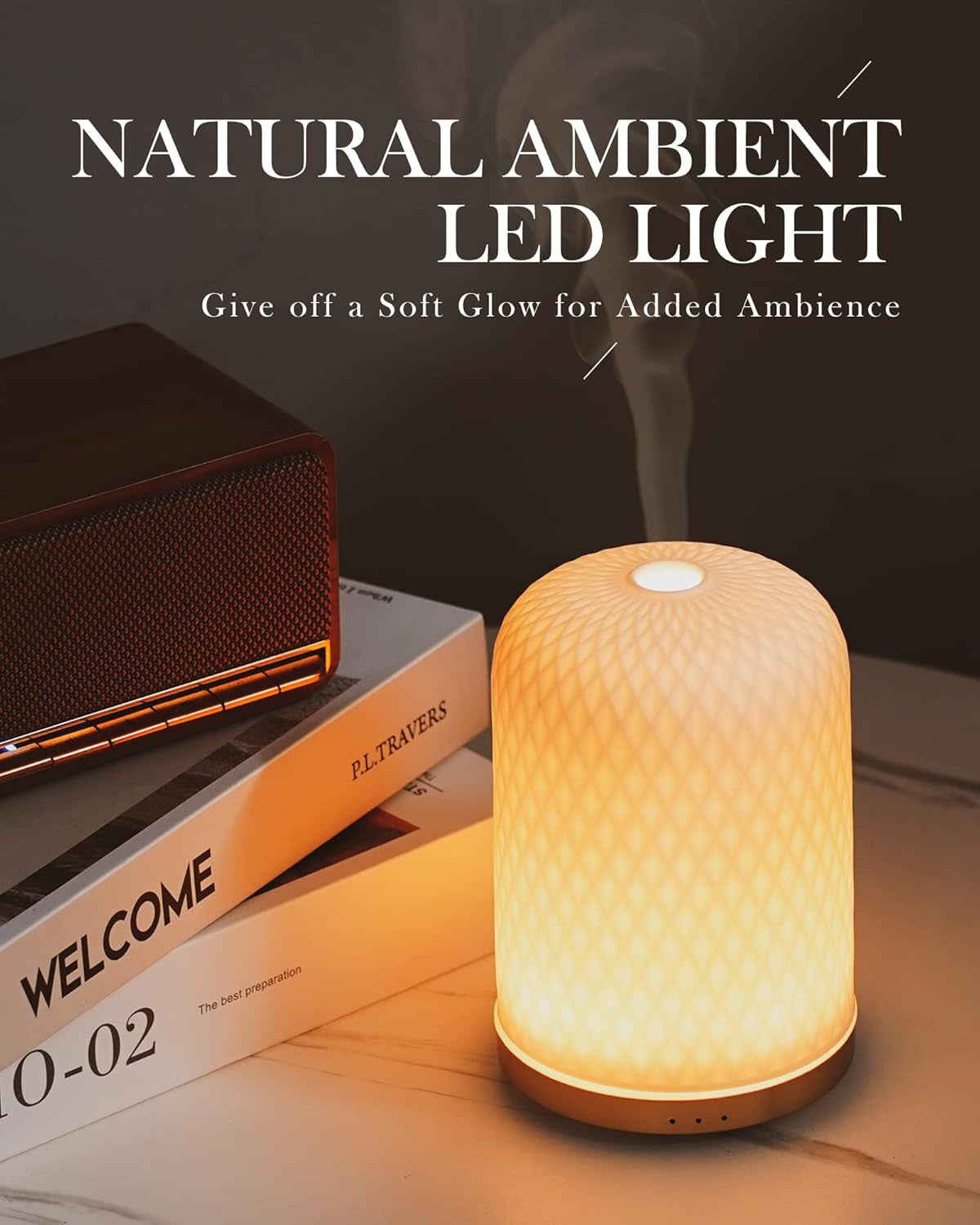 Zenara Ceramic USB Aroma Diffuser 110ml – Estilo Minimalista para Bienestar Diario (White Edition)