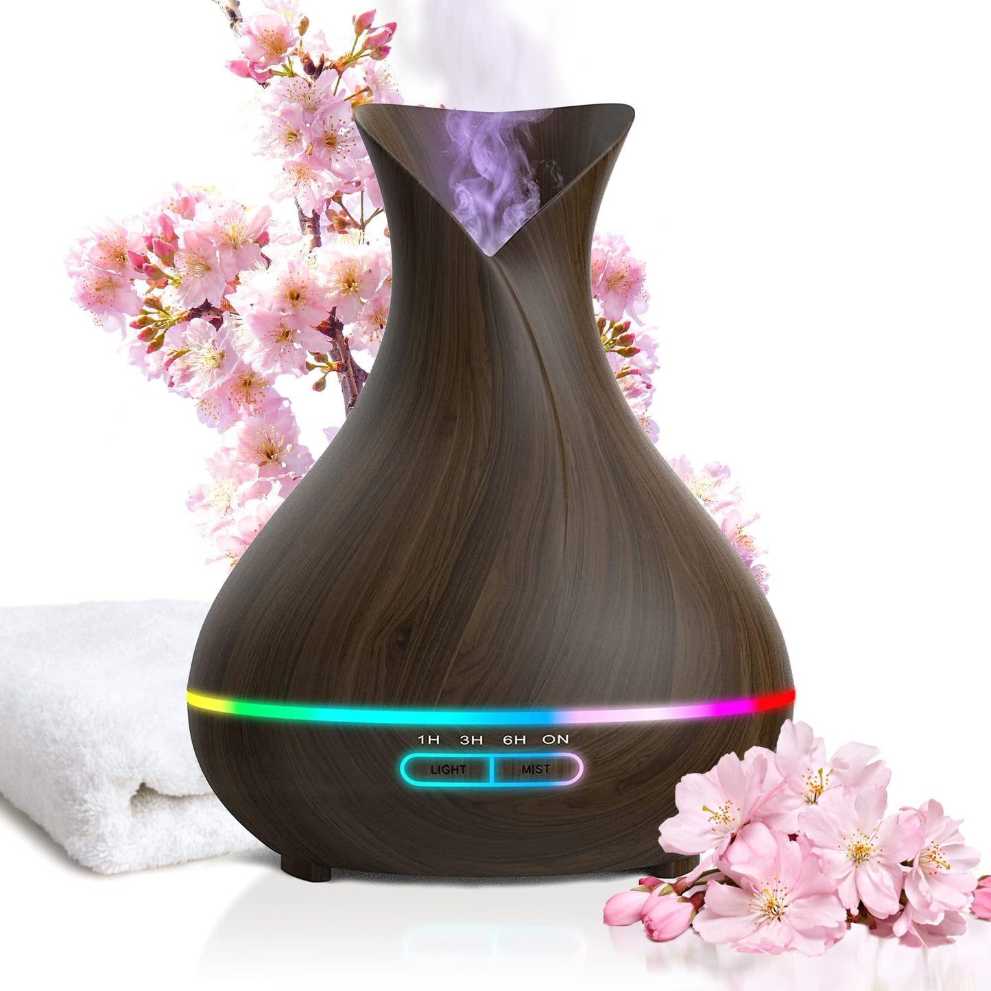 400ml Dark Wood Aromatherapy Diffuser - Essential Oil Diffuser for Relaxing Environments
