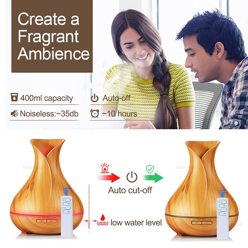 Difusor de Aromaterapia Ultrasónico 550ml - Humidificador de Aire y Niebla Fría con Aceites Esenciales