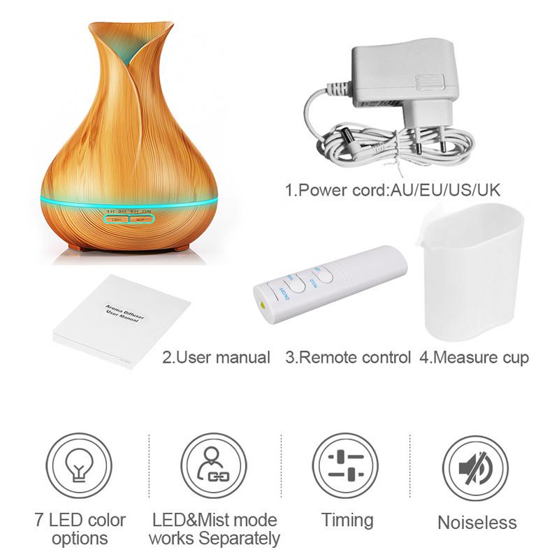 Difusor de Aromaterapia Ultrasónico 550ml - Humidificador de Aire y Niebla Fría con Aceites Esenciales