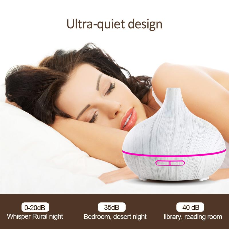 Humidificador Eléctrico KBAYBO 300ml - Difusor Ultrasonico Blanco para Aromaterapia y Aire Fresco