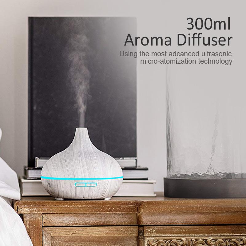 Humidificador Eléctrico KBAYBO 300ml - Difusor Ultrasonico Blanco para Aromaterapia y Aire Fresco