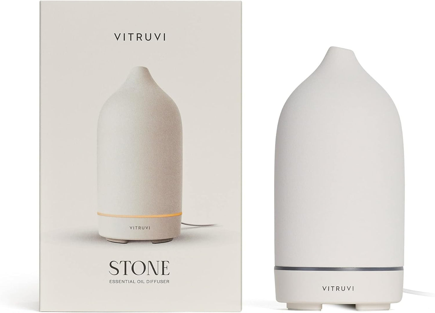 Zenara Stone Ceramic Diffuser 90ml – Elegancia Minimalista para Tu Bienestar (White Edition)