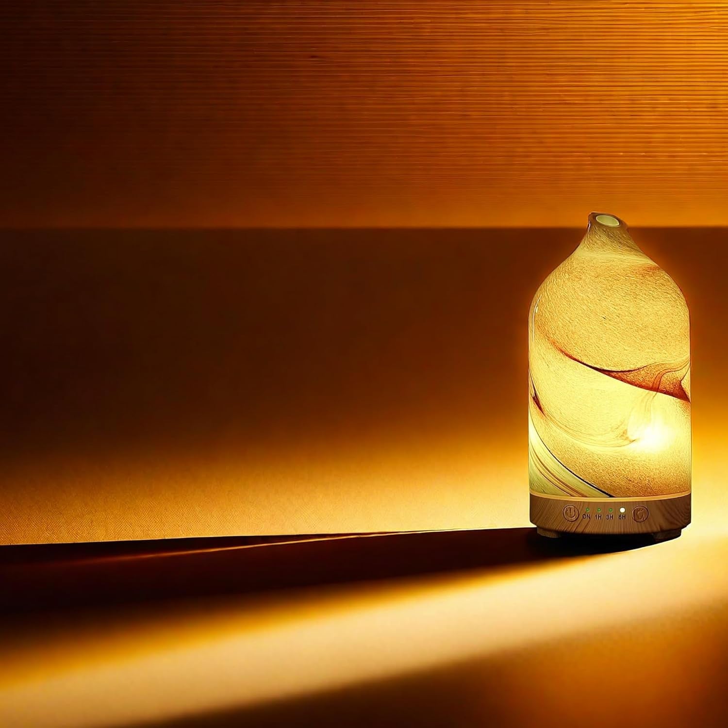 Zenara Hand-Blown Glass Diffuser – Arte y Aromaterapia en un Solo Toque (Ultrasonic Cool Mist)