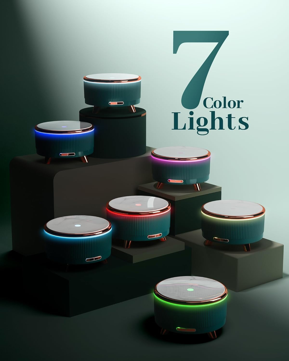 Zenara Aroma Diffuser 500ml – Difusor de Gran Capacidad con 7 Luces LED para Espacios Amplios