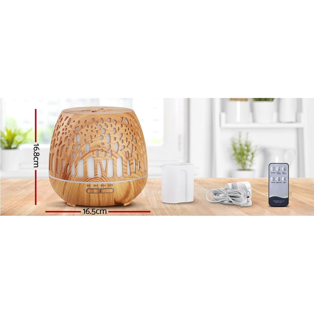 Devanti 400ml Aromatherapy Diffuser - Wood Grain Design for Relaxing Environments
