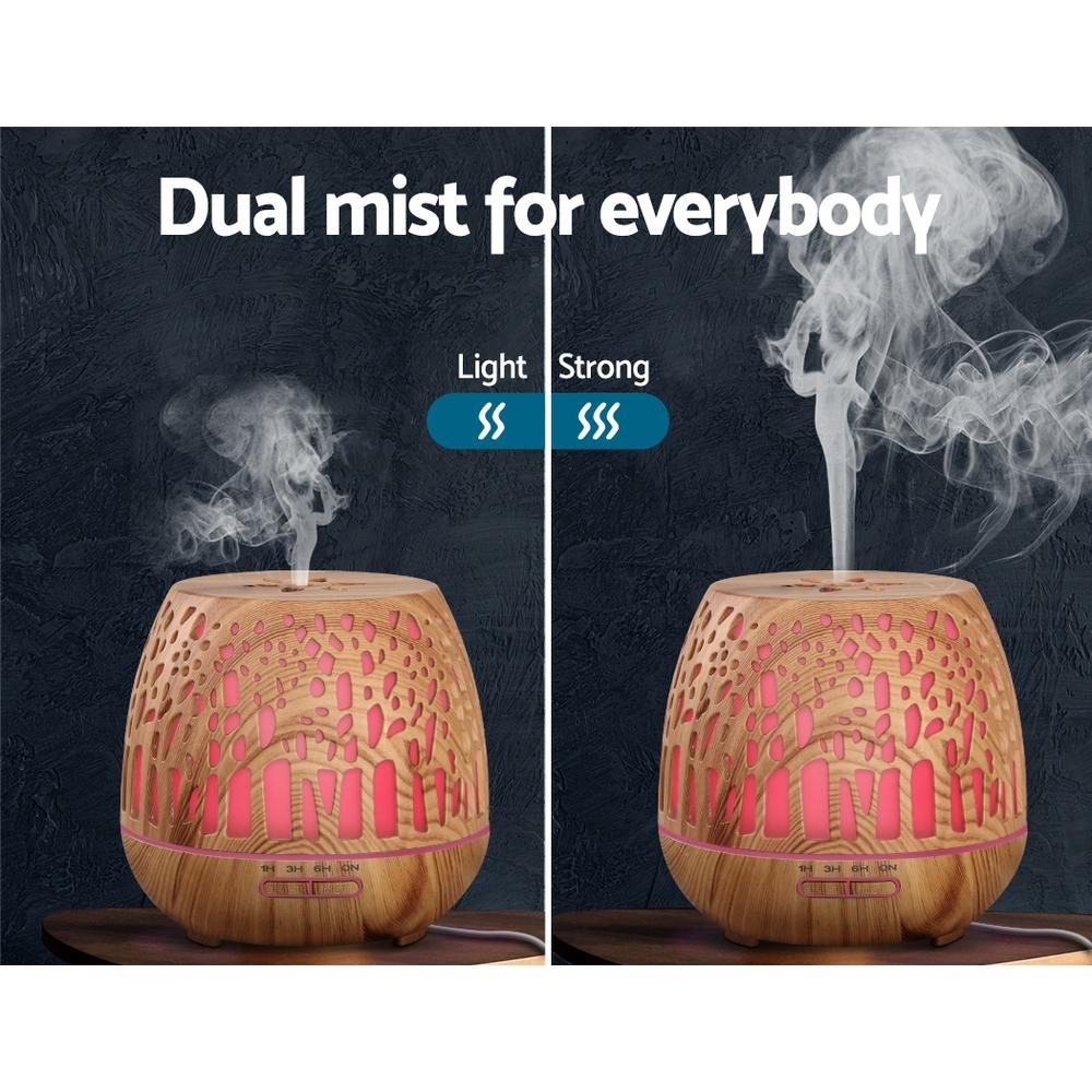 Devanti 400ml Aromatherapy Diffuser - Wood Grain Design for Relaxing Environments