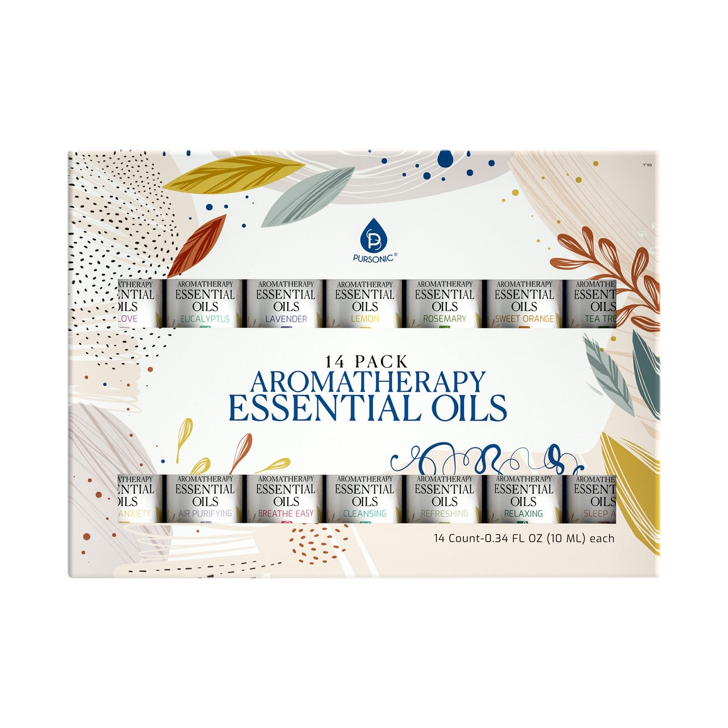 Pursonic Essential Oil Set – 14 Aromas for Relaxation and Well-being