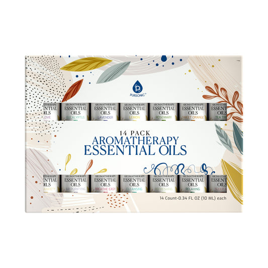Set de Aceites Esenciales Pursonic – 14 Aromas para Relajación y Bienestar