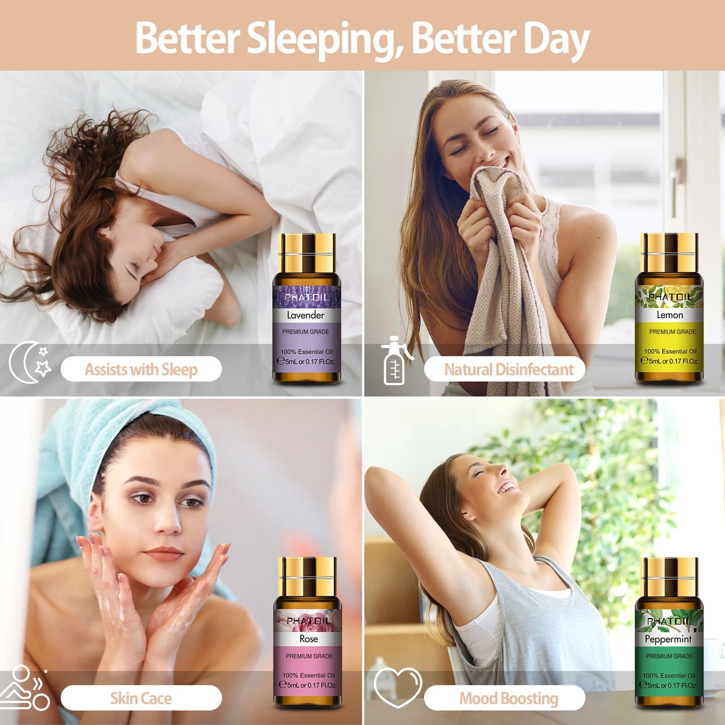 Set of 15 Pure Essential Oils - Natural Aromatherapy with Eucalyptus, Vanilla, Peppermint, Lavender, Rose and Tea Tree