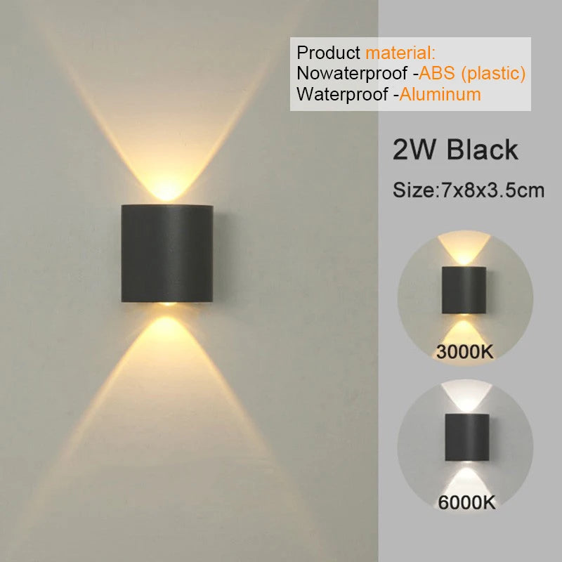 White LED Wall Light – Modern Up &amp; Down Light for Indoor and Outdoor Use