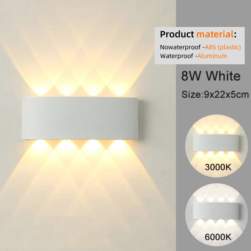 White LED Wall Light – Modern Up &amp; Down Light for Indoor and Outdoor Use