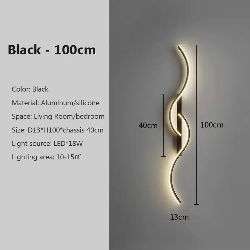 Minimalist LED Wall Light – Modern Long Strip Lamp for Bedroom, Living Room or Hallway