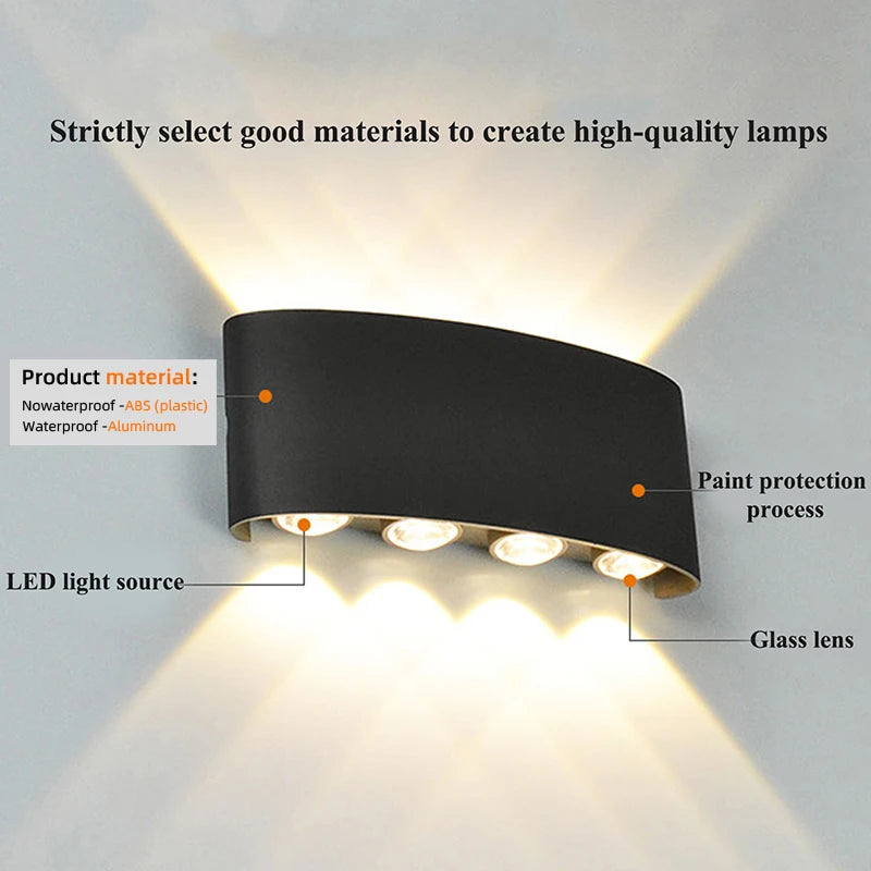 White LED Wall Light – Modern Up &amp; Down Light for Indoor and Outdoor Use