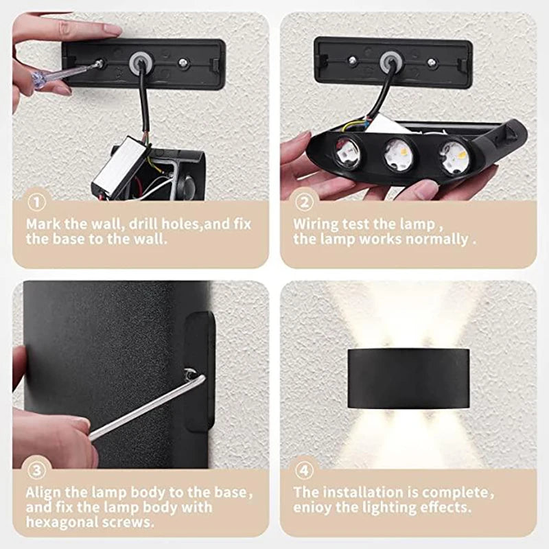 White LED Wall Light – Modern Up &amp; Down Light for Indoor and Outdoor Use