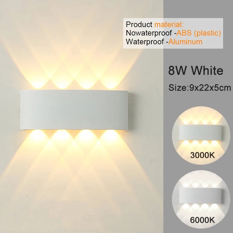 White LED Wall Light – Modern Up &amp; Down Light for Indoor and Outdoor Use