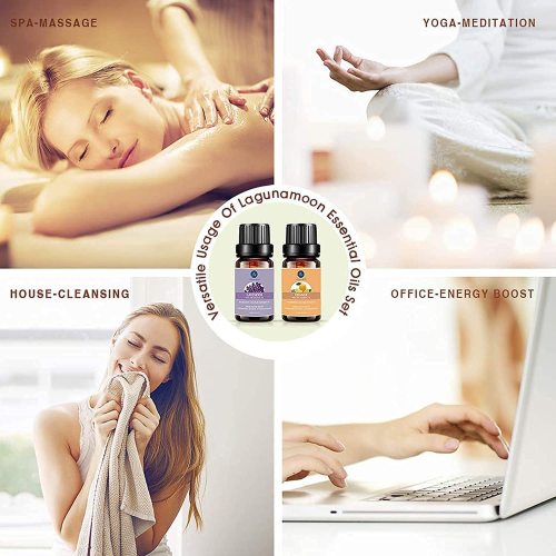Kit de Aromaterapia LagunaMoon – Difusor + 10 Aceites Esenciales Premium
