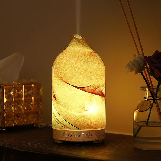 Zenara Hand-Blown Glass Diffuser – Arte y Aromaterapia en un Solo Toque (Ultrasonic Cool Mist)