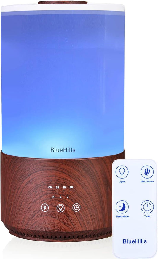 Zenara XL Aroma Diffuser 4L – Difusor Premium de Alta Capacidad con Control Remoto (Dark Wood Grain)